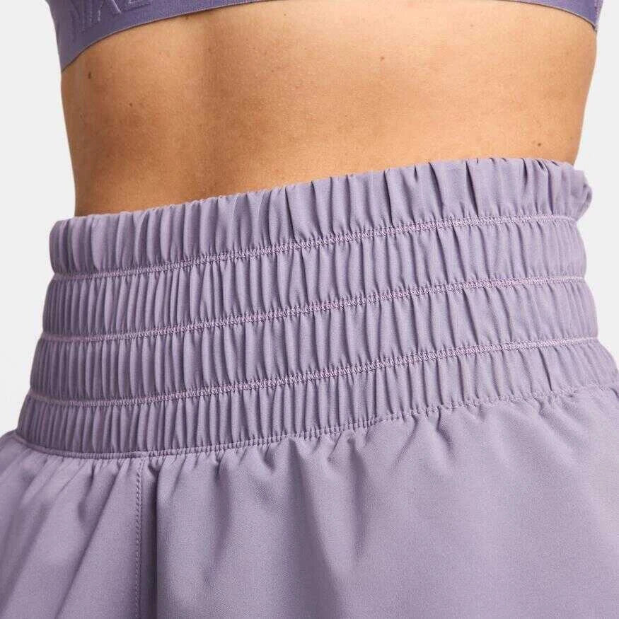 Women's Nike One Shorts Purple Dri-FIT Brief-Lined Ultra High-Waisted SRT165