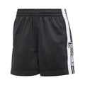 adidas Adibreak athletic shorts in black with elastic waistband and white side stripes