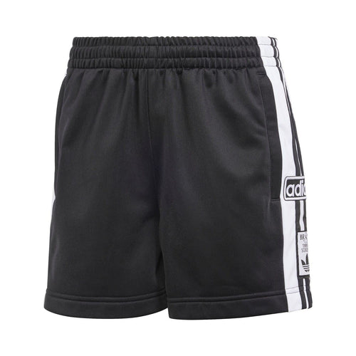 adidas Adibreak athletic shorts in black with elastic waistband and white side stripes