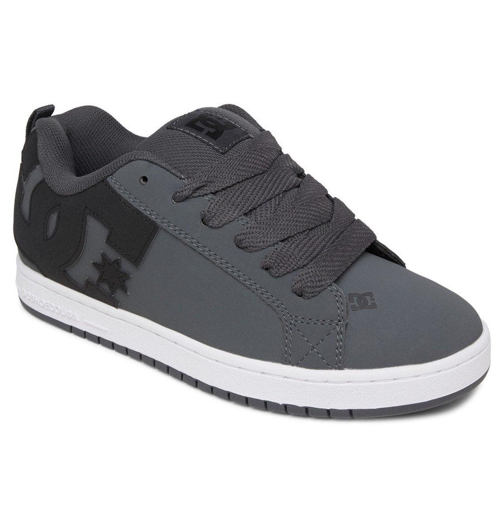 Court Graffik skate shoes in dark gray with black overlays, star logo, white sole