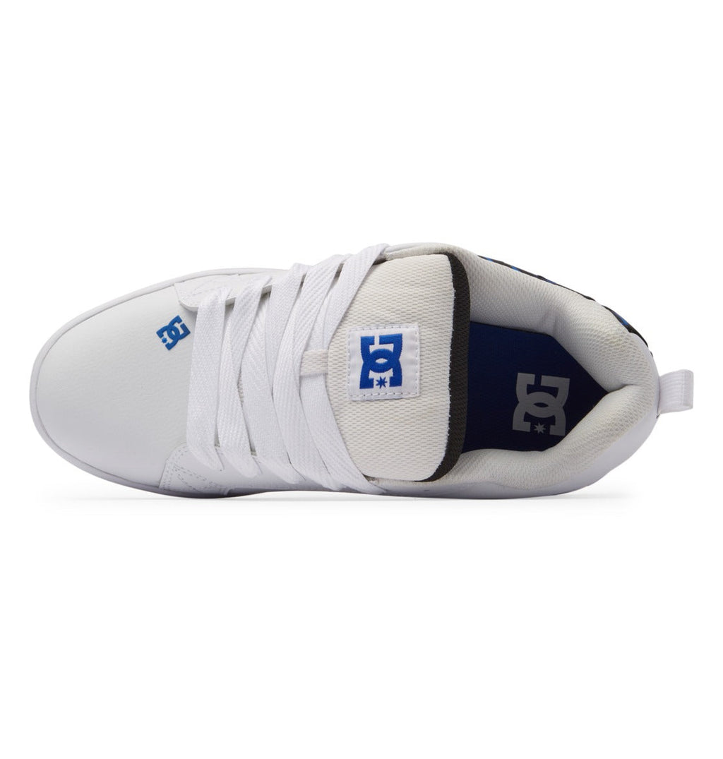 White Court Graffik low-top sneakers with blue heel lining panel