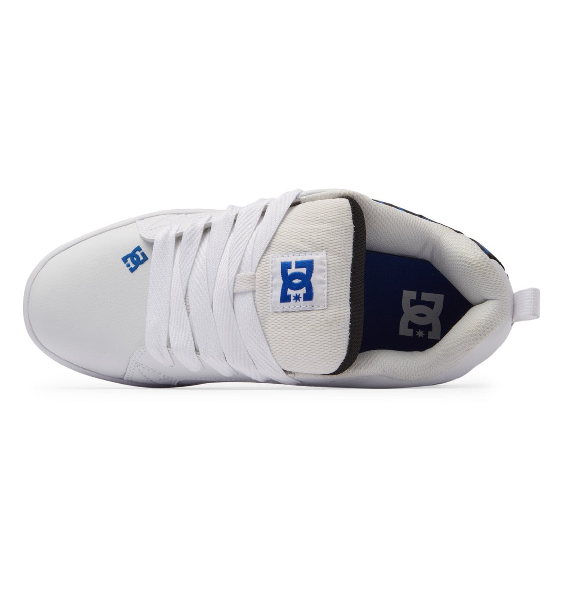 White Court Graffik low-top sneakers with blue heel lining panel