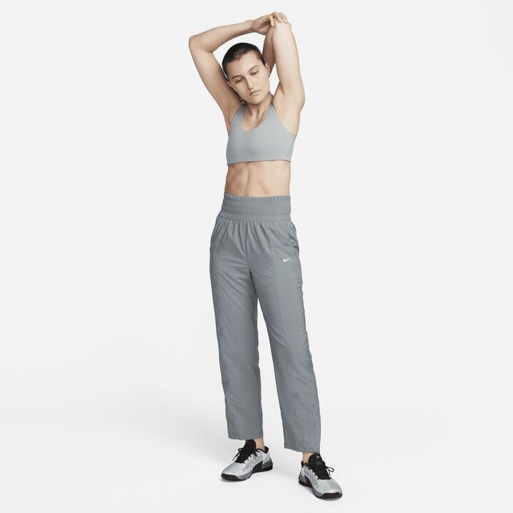 Women's Nike Dri-FIT One Pants Gray Ultra High-Waist Elastic Waist Active FTS434