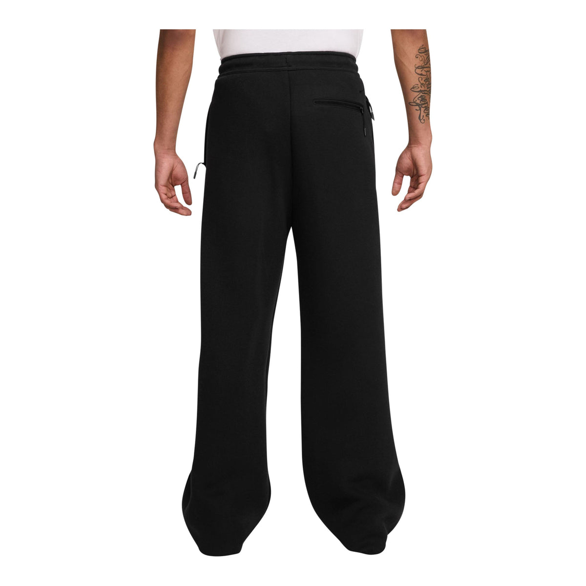 Mens Nike Tech Fleece Loose Fit Open Hem Pants Black/Black