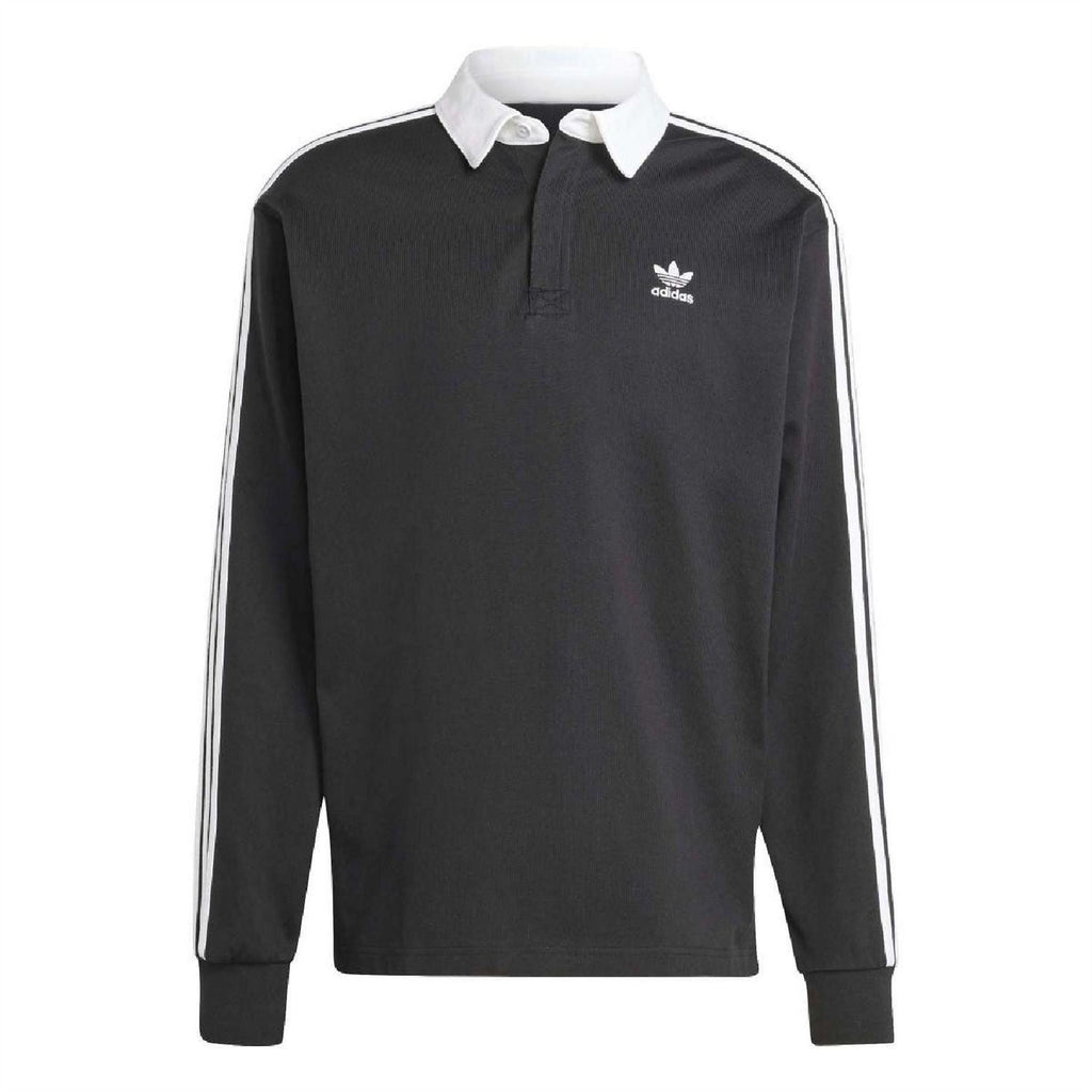 adidas Originals Adicolor rugby polo shirt in green with collar and buttons, casual sportswear for men and women