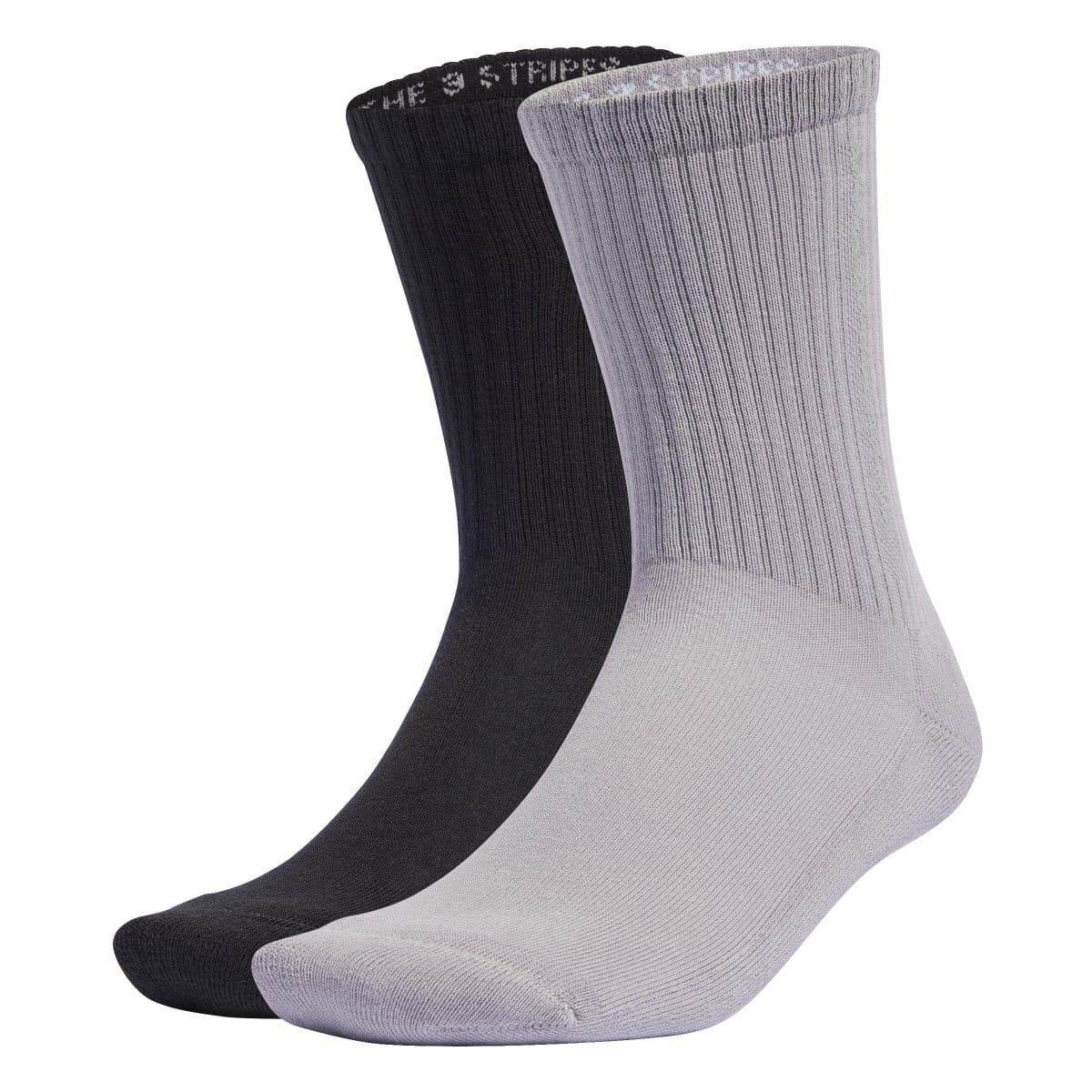 adidas Originals 2-pack cushioned crew socks, black and gray