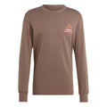 adidas Originals brown long-sleeve graphic T-shirt with small chest logo
