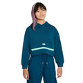 Nike NSW Icon Novelty Hoodie Girls Blue Mint Fleece Oversized Pullover RED440