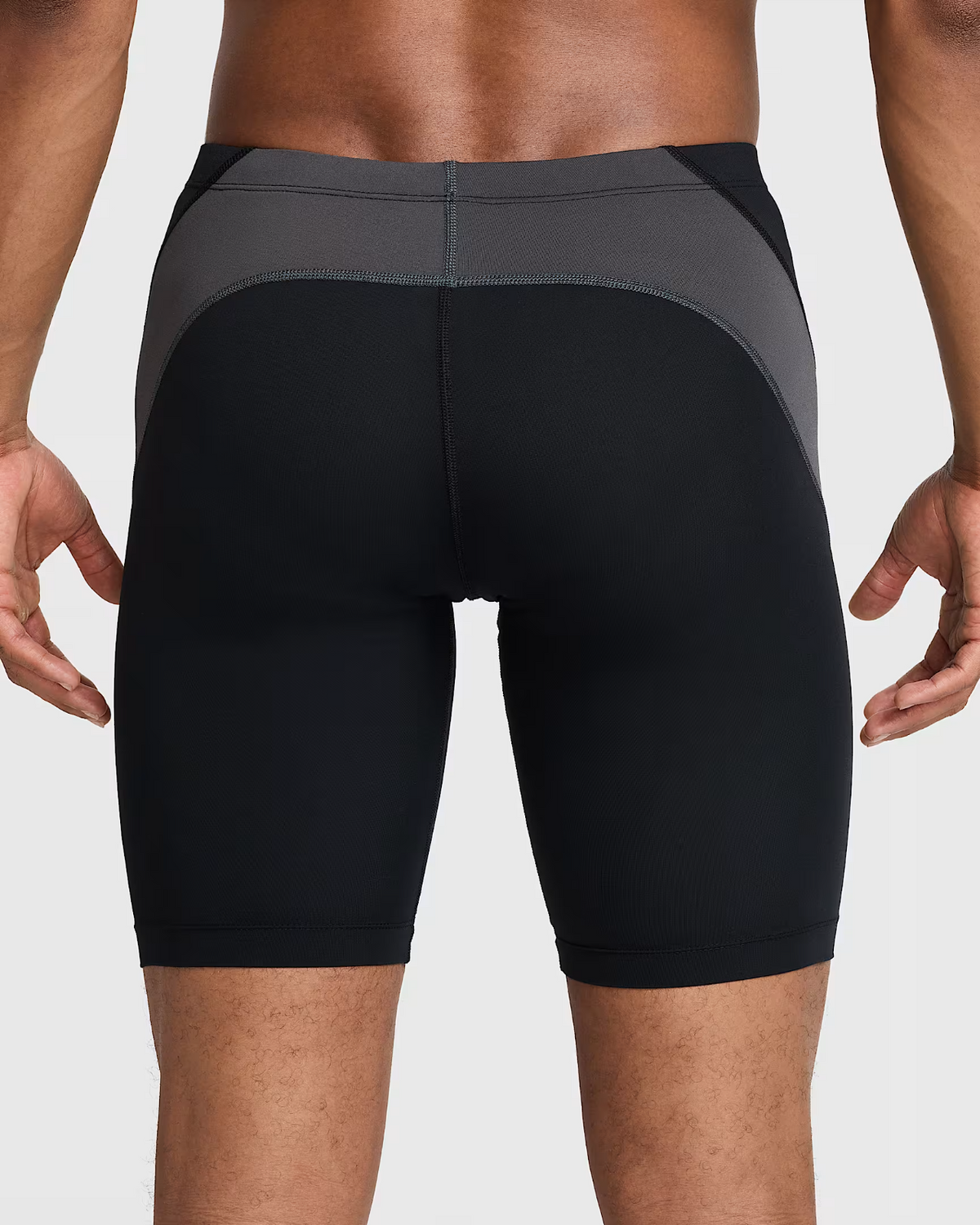 Men's Nike HydraStrong Jammer SwimSuit Black Gray Colorblock Pull-On SRT512