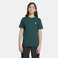 Junior boys’ adidas Originals T-shirt in white with logo print, made for kids ages 8 to 16, casual and comfortable fit.