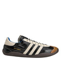 adidas Originals Wales Bonner Karintha shoes in black with white stripes, tan panels, blue lining