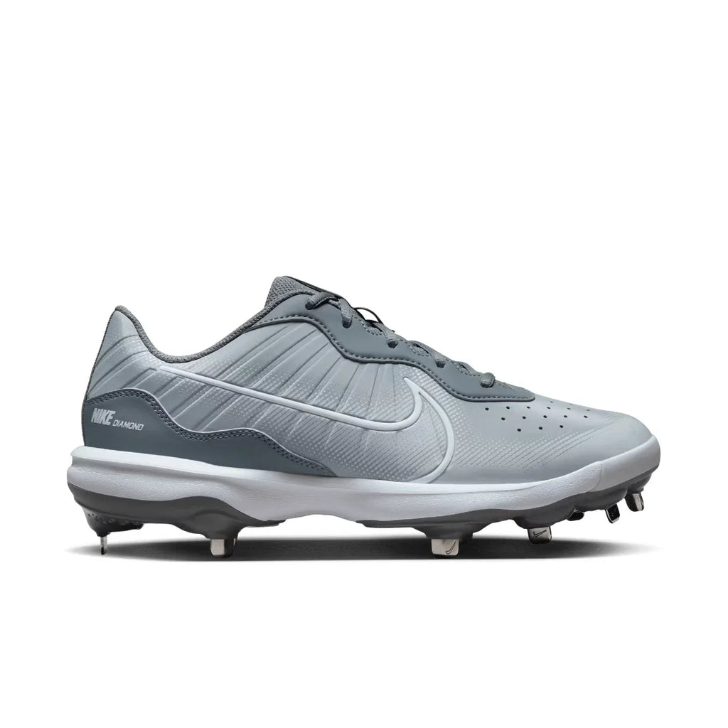 Men's Nike Alpha Huarache Varsity Low Gray Metal Baseball Cleats HAWK2586