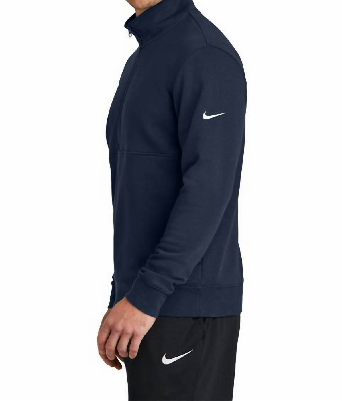 Club Fleece Sleeve Swoosh 1/2 Zip Pullover In Midnight Navy