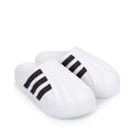 adidas Originals Superstar Mule shoes, white slip-on with black triple-stripe logo