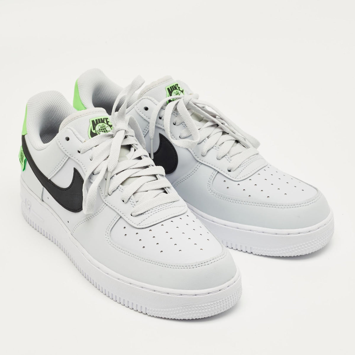 Nike Grey Leather Air Force 1 Low Worldwide Pure Platinum Sneakers
