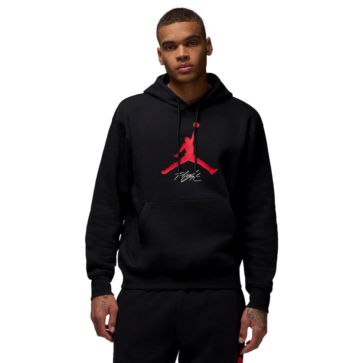 Men's Nike Jordan Essentials Fleece Hoodie Black/Gym Red/Gym Red FD7545-013