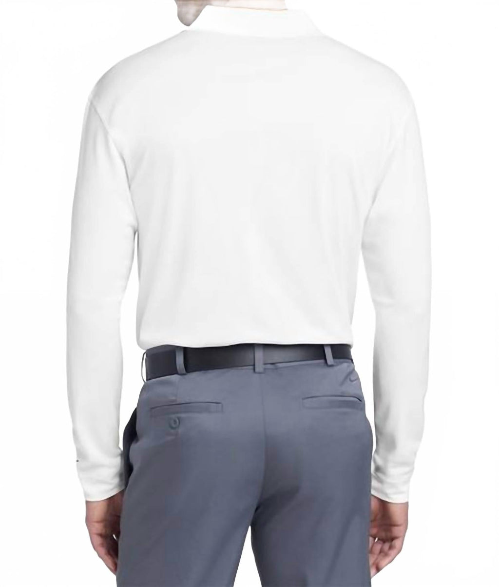 Long Sleeve Dri-Fit Stretch Tech Polo In White