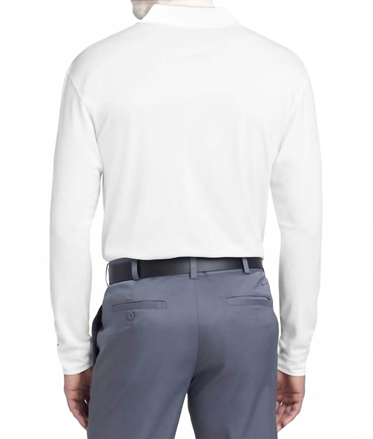 Long Sleeve Dri-Fit Stretch Tech Polo In White