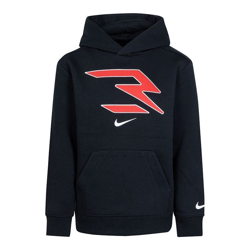 Kids Nike 3BRAND Icons Fleece Hoodie Black Red Logo Long Sleeve GBO130