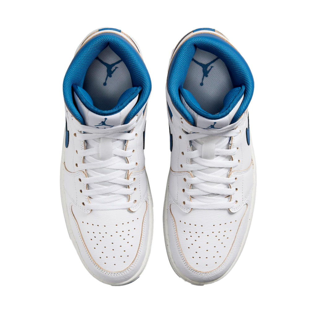 Men's Nike Air Jordan 1 Mid SE White / Industrial Blue - Sail FN5215-141