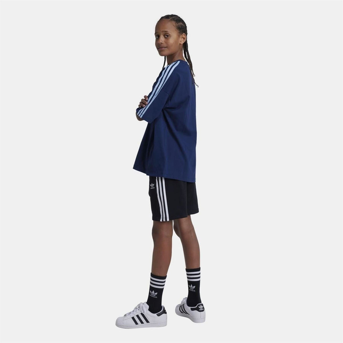 Junior adidas Originals Adicolor shorts in vibrant color, featuring elastic waistband and logo detail, for ages 8-16.