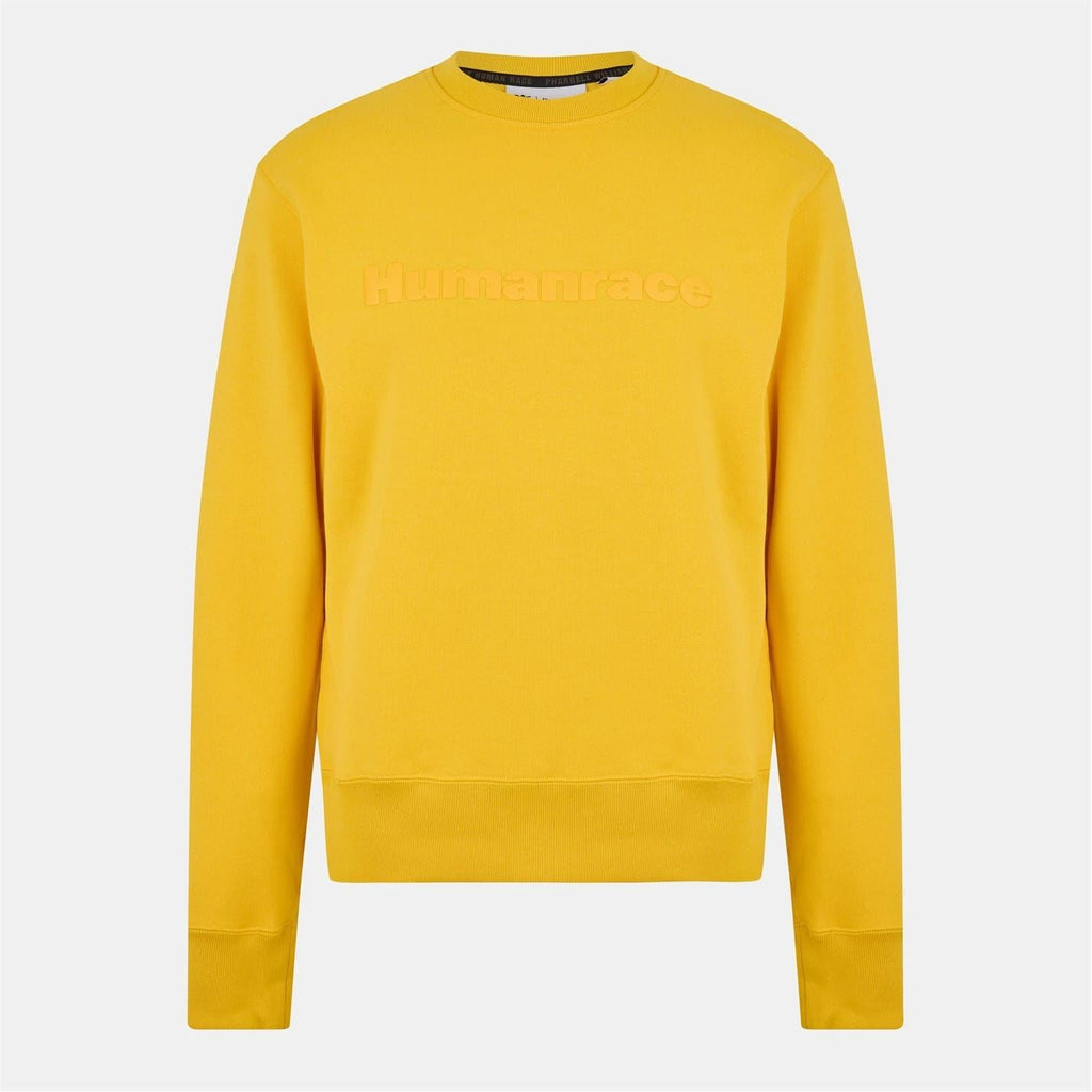 adidas Originals Basics crew neck sweatshirt, yellow, long sleeves, Humanrace logo