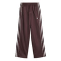 Men's track pants in dark maroon with white side stripes and elastic waistband.