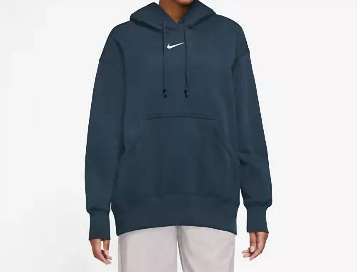 Phoenix Fleece Pullover Hoodie In Navy/white