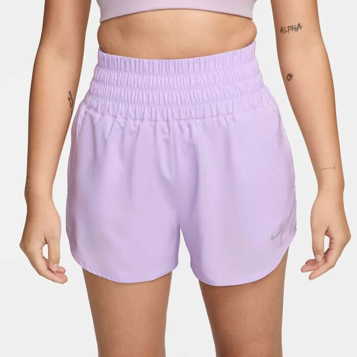 Women's Nike One Shorts Lilac Bloom Dri-FIT Brief-Lined Ultra High-Waist SRT69