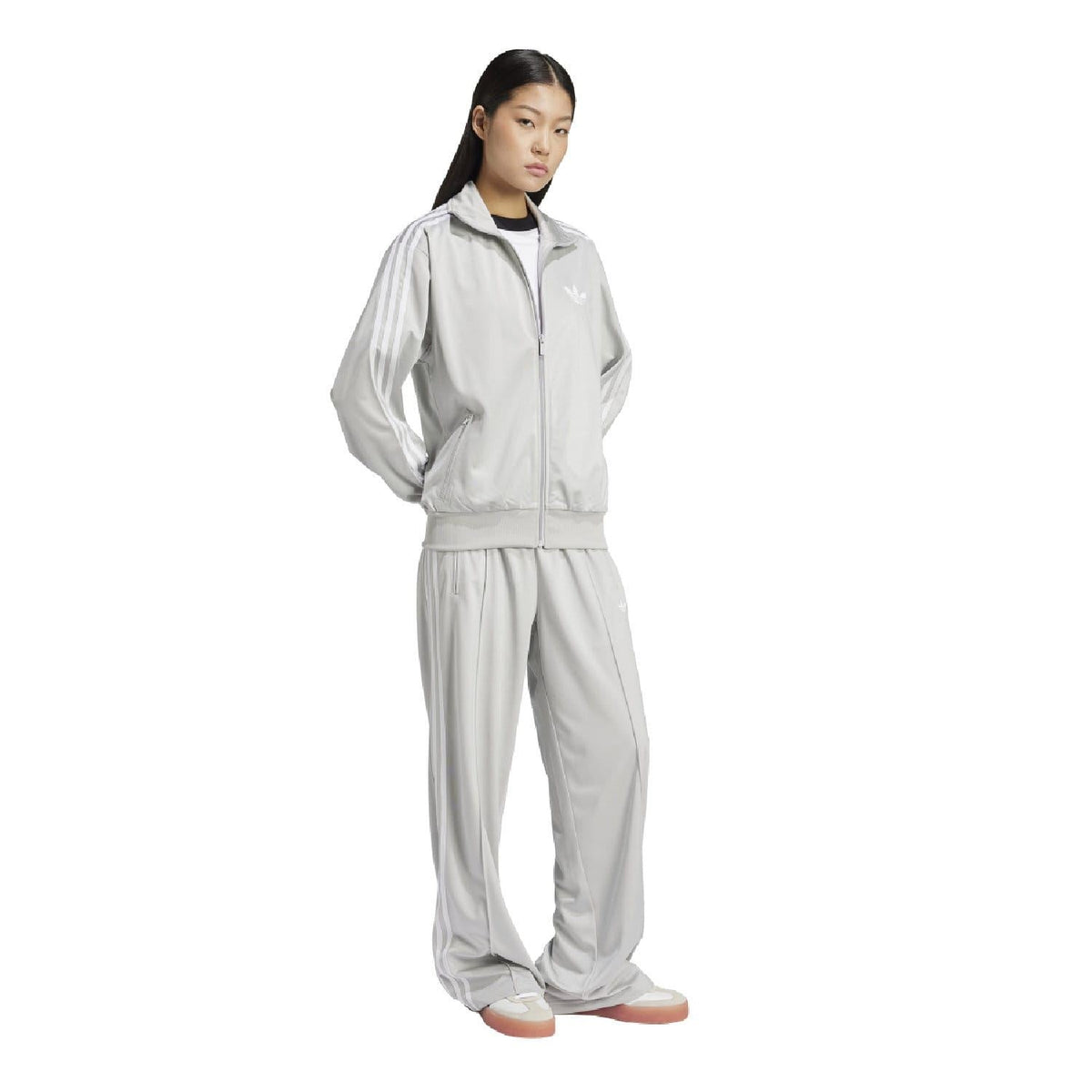 Light grey adidas Originals track jacket, full zip, long sleeves