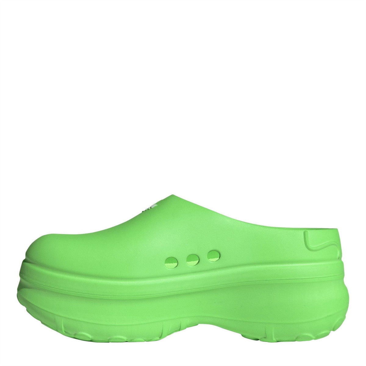 adidas Originals Adifom Stan M clog shoes, neon solar green heel side with vent holes