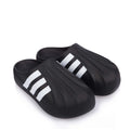adidas adiFOM Superstar mule shoes, black knit upper with white triple stripe logos
