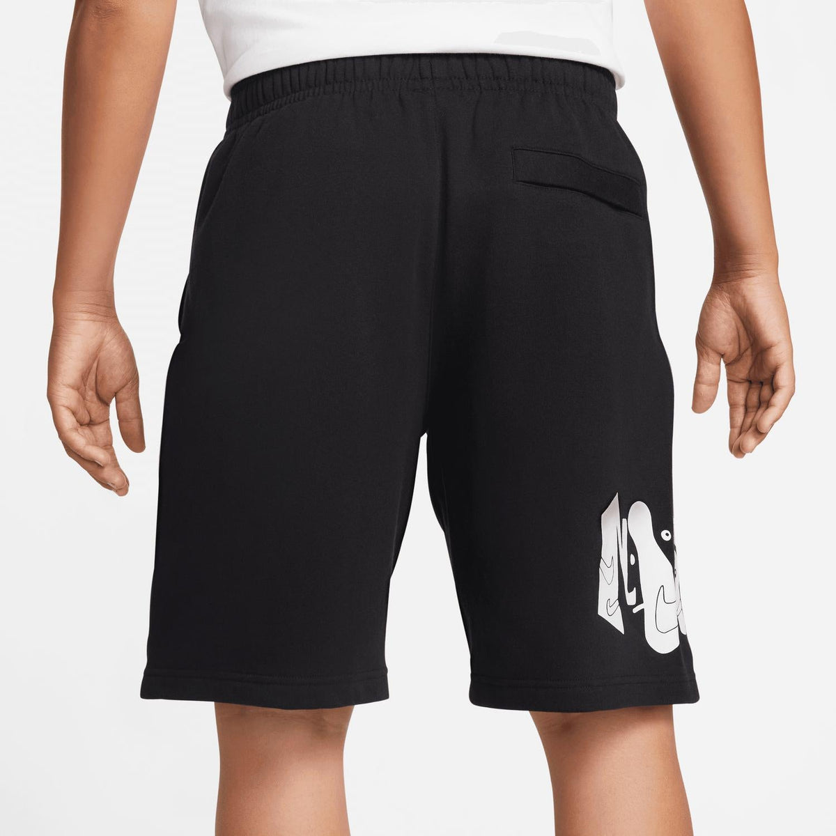 Men's Fleece Graphic Shorts In Black/white-Lt Crimson