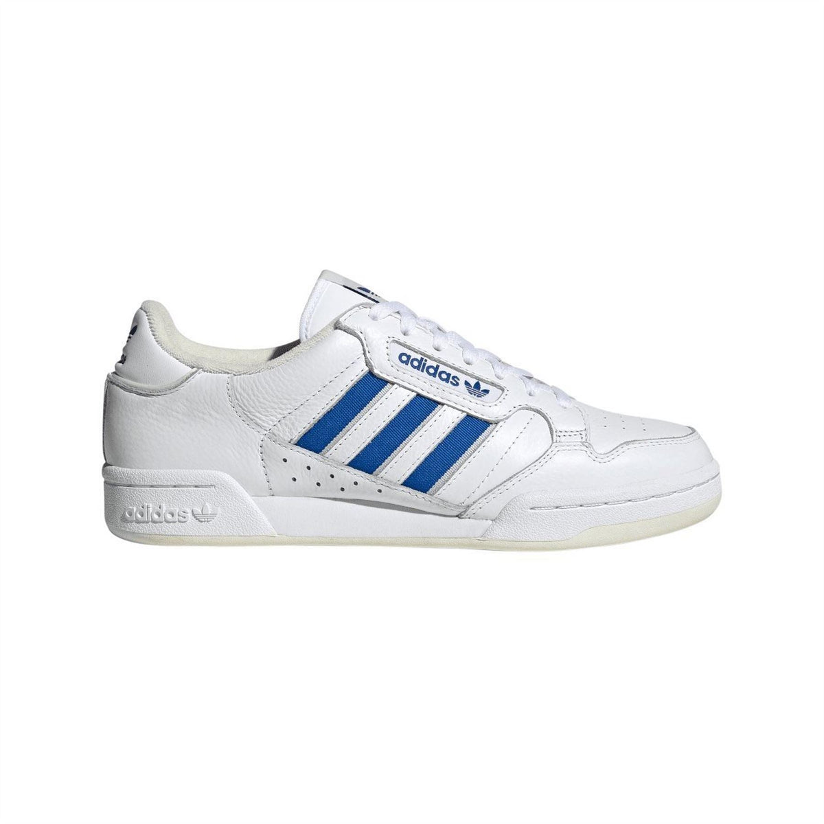 adidas Originals 80 Stripes trainers showing classic white footwear with black stripes and stylish design details.