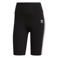 adidas women's high-waisted short tights, black with side stripe and small logo
