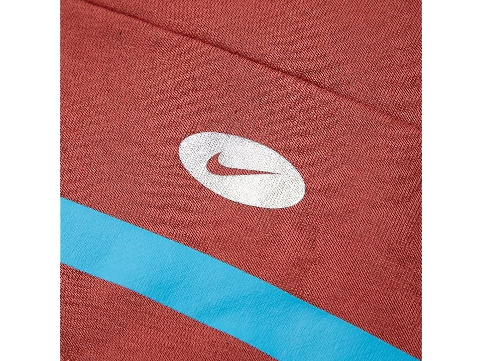 Nike NSW Icon Novelty Fleece Hoodie Kids Girls Rust Red Cotton Pullover RED16