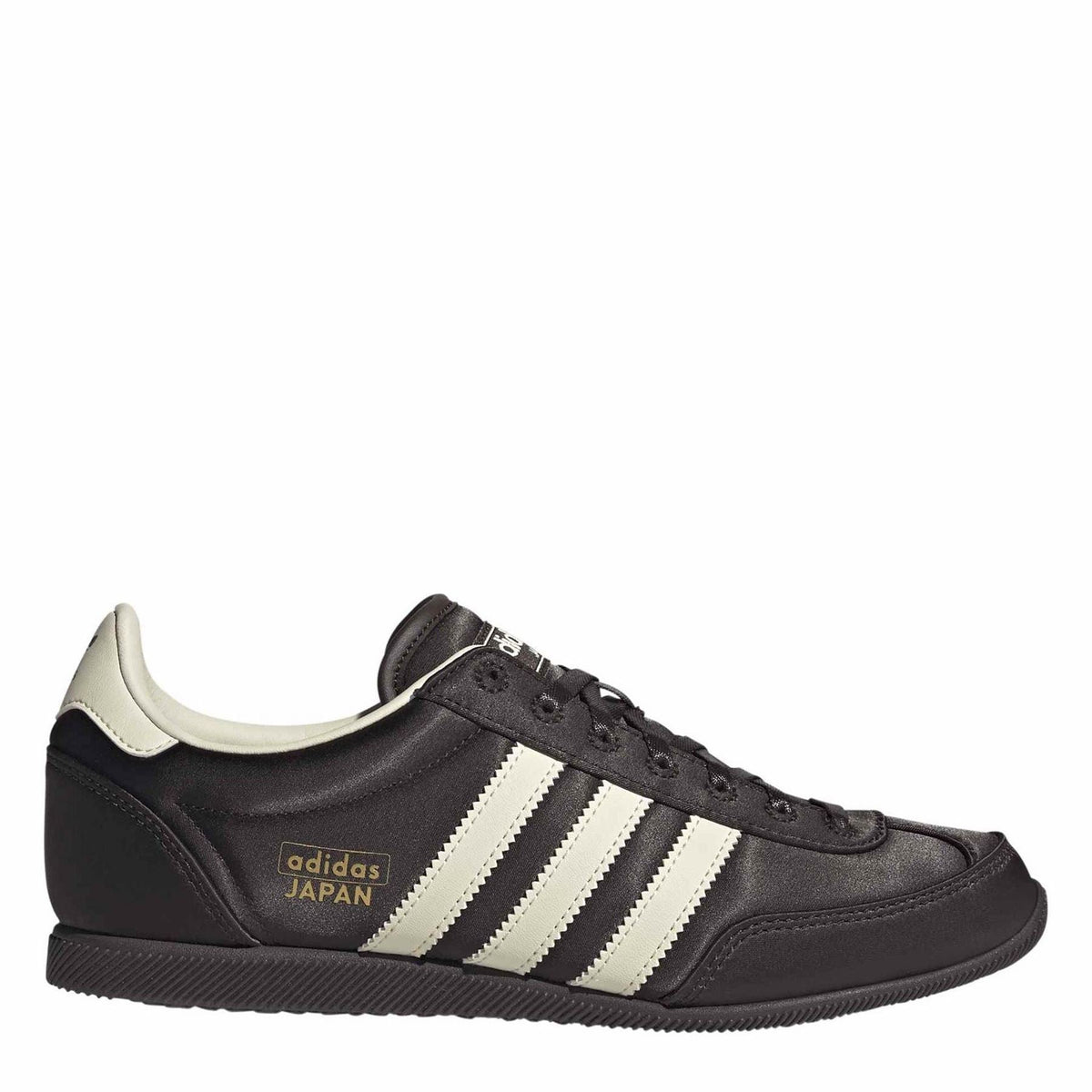 Adidas Originals low-top sneakers in dark leather with cream three stripes and logo