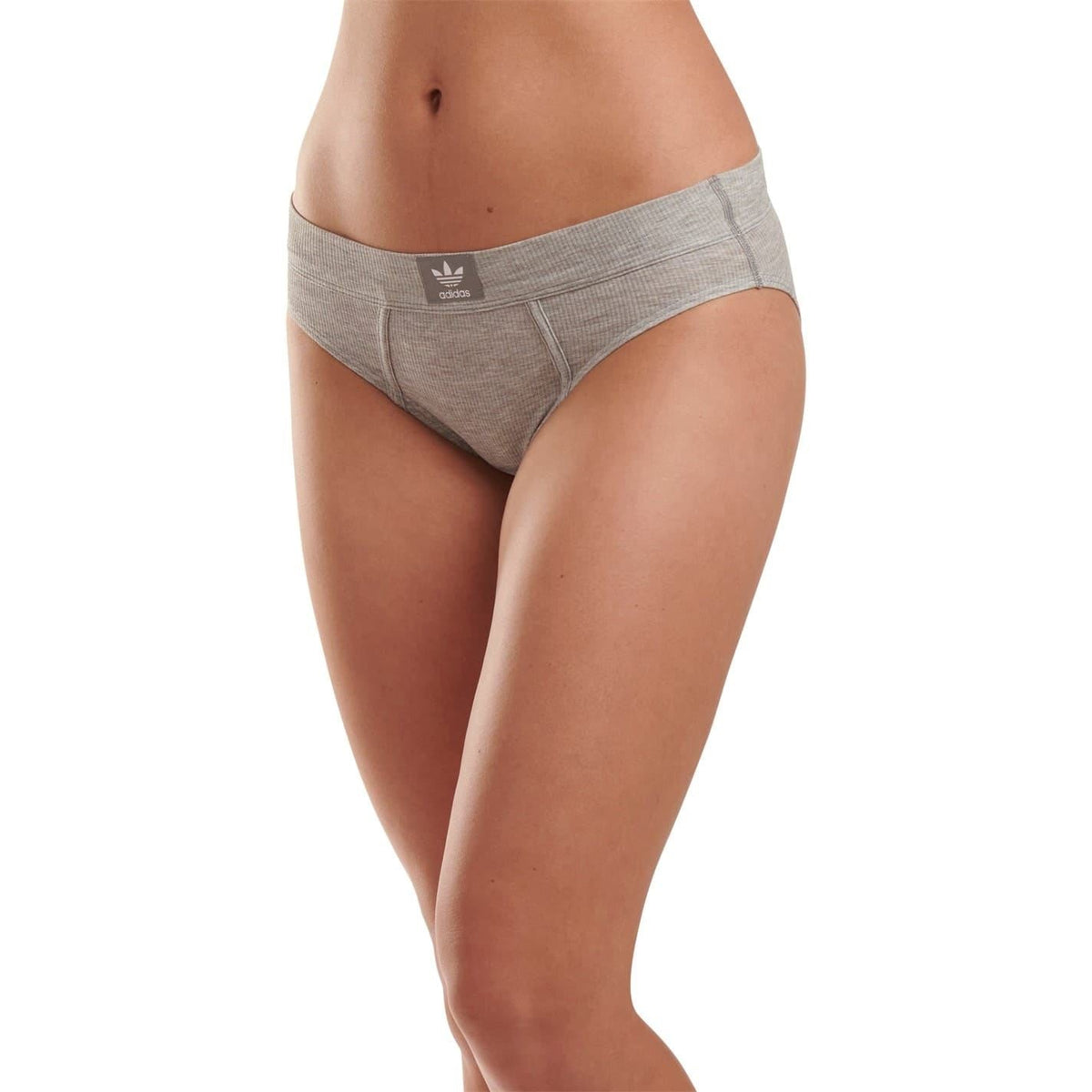 adidas Originals 2x2 Rib High Waist Brief in black with ribbed fabric and high waist design, suitable for nightwear or everyday wear