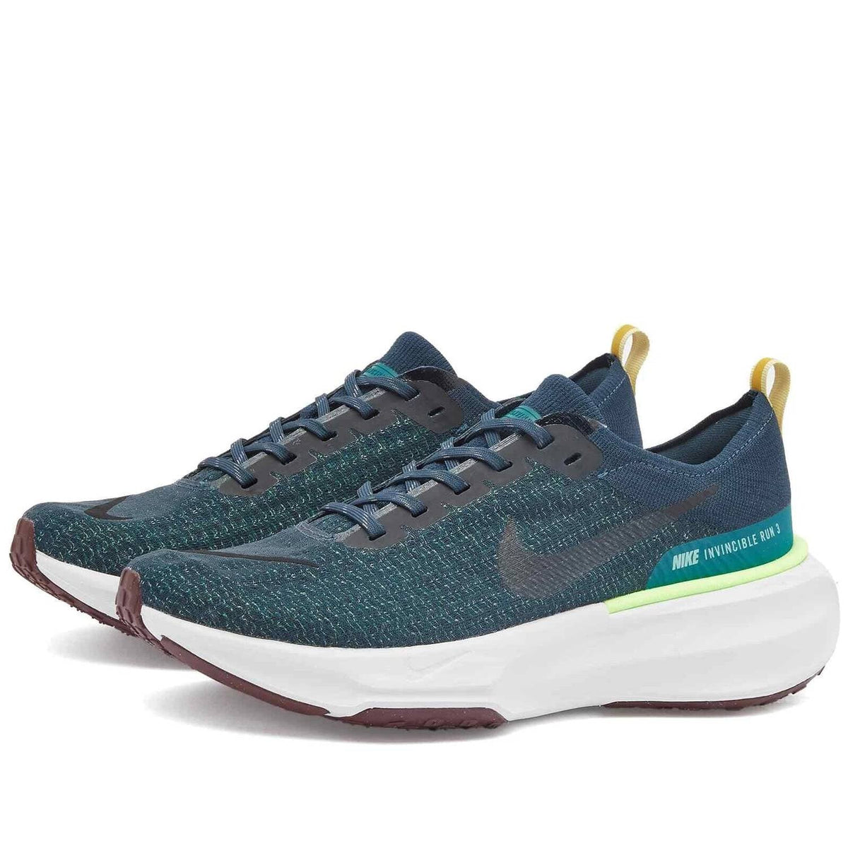 Men's Zoomx Invincible Run Flyknit 3 Shoe In Armory Navy/geode Teal/buff Gold/black
