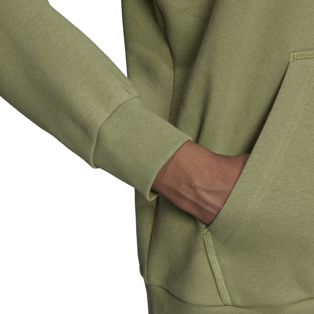 Green adidas Originals hoody sleeve cuff and kangaroo pocket seam detail