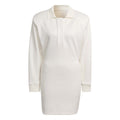 adidas Originals collared mini shirtdress, chalk white, long sleeves, button placket