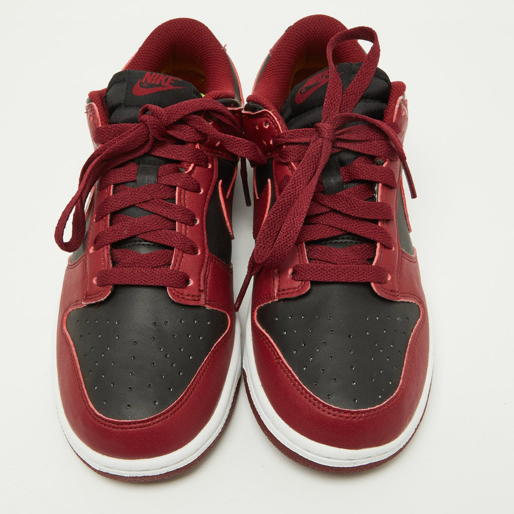 Nike Red/black Leather Dunk Low Top "team Red" Sneakers