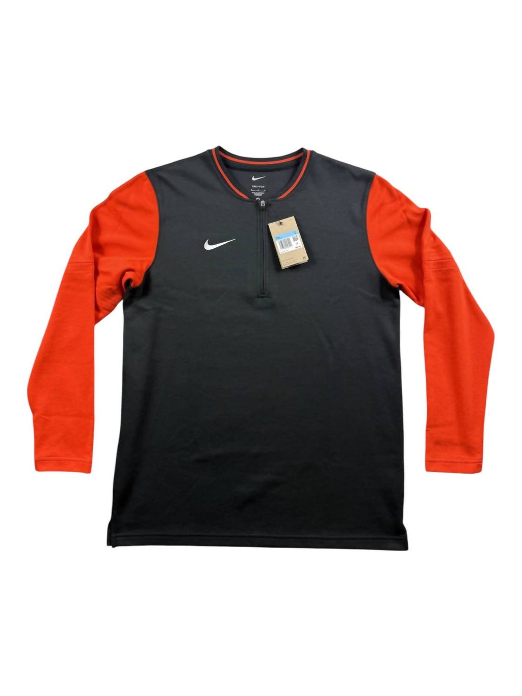 Men's Dri-Fit Half Zip Top In Black/team Orange