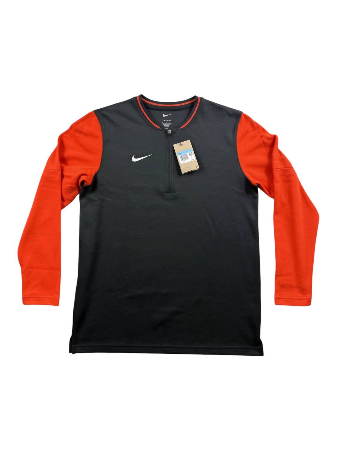 Men's Dri-Fit Half Zip Top In Black/team Orange
