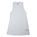adidas Originals white sleeveless crew-neck t-shirt dress with knee-length hem