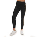 Black adidas Originals 3-stripe leggings with side gold stripes and ankle length