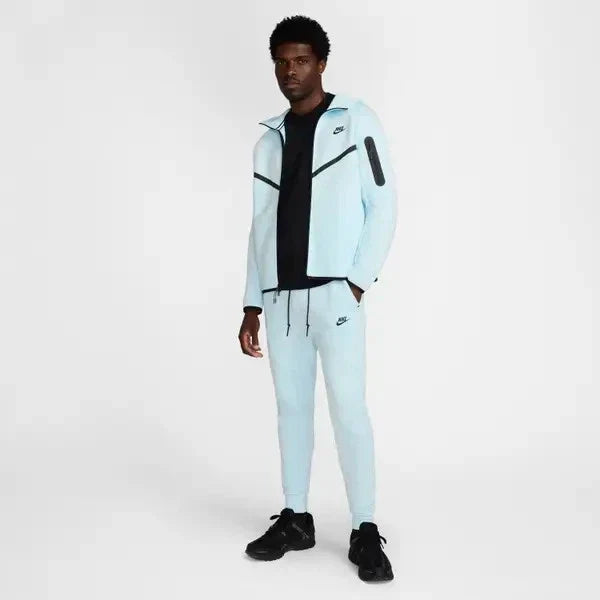 Men's Nike Tech Fleece Jogger Pants  Glacier Blue Drawstring Waist KFC465