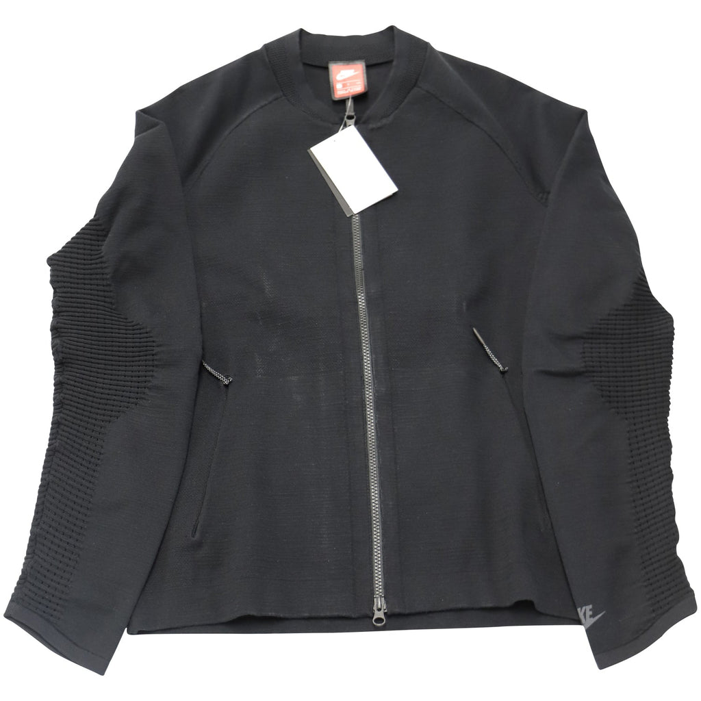 Nike Tech Knit Bomber Jacket in Black Nylon