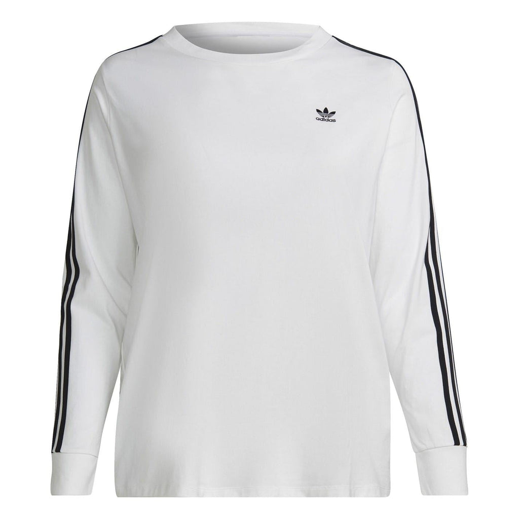 adidas Originals 3 Stripe long sleeve top, black casual sporty shirt with signature three stripes on sleeves