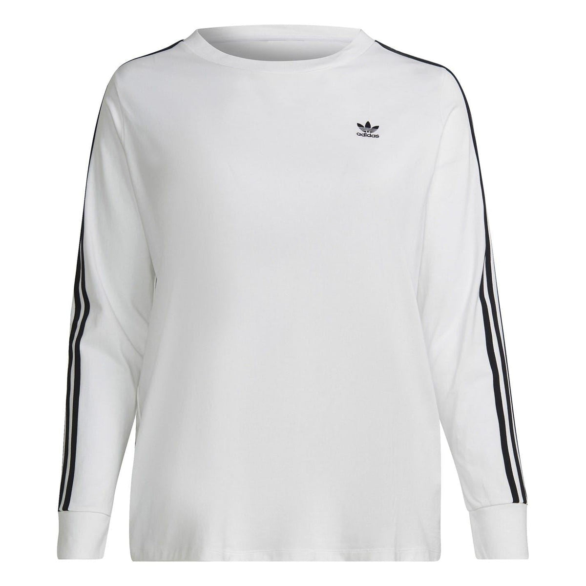 adidas Originals 3 Stripe long sleeve top, black casual sporty shirt with signature three stripes on sleeves